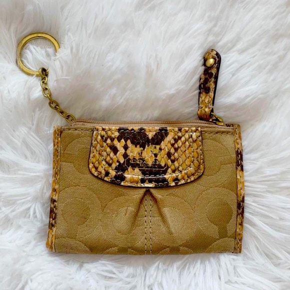 Coach Handbags - 🖤COACH🐍Wallet Keychain Snakeskin Print Accents